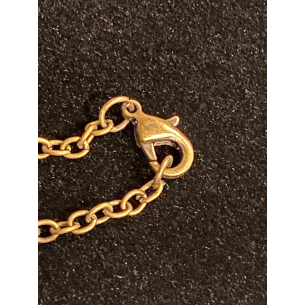 Vintage Gold-Tone Necklace With Crown Pendant & Rhinestones - Picture 4 of 4